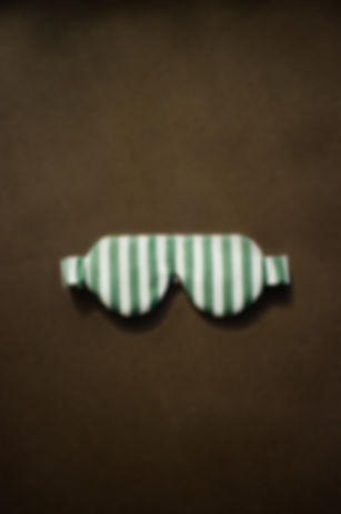 Sleep Mask - Dark Green Stripe