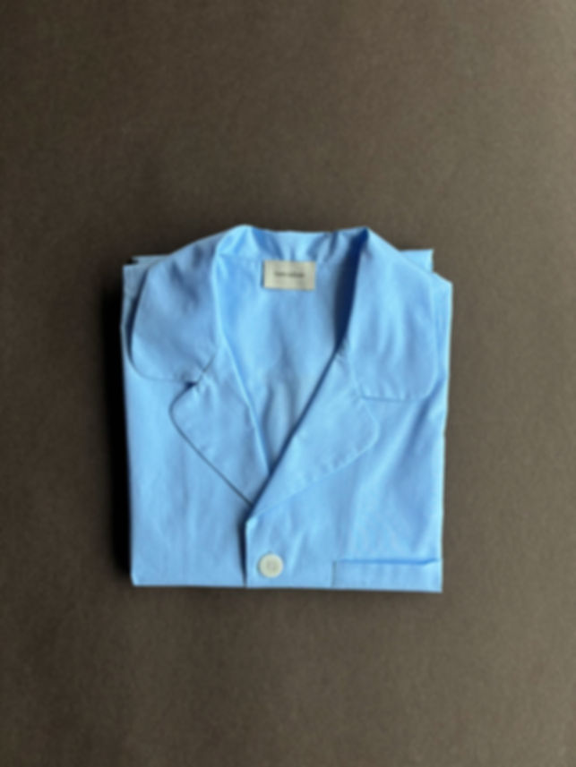 Poplin Solid Light Blue Loungewear Set